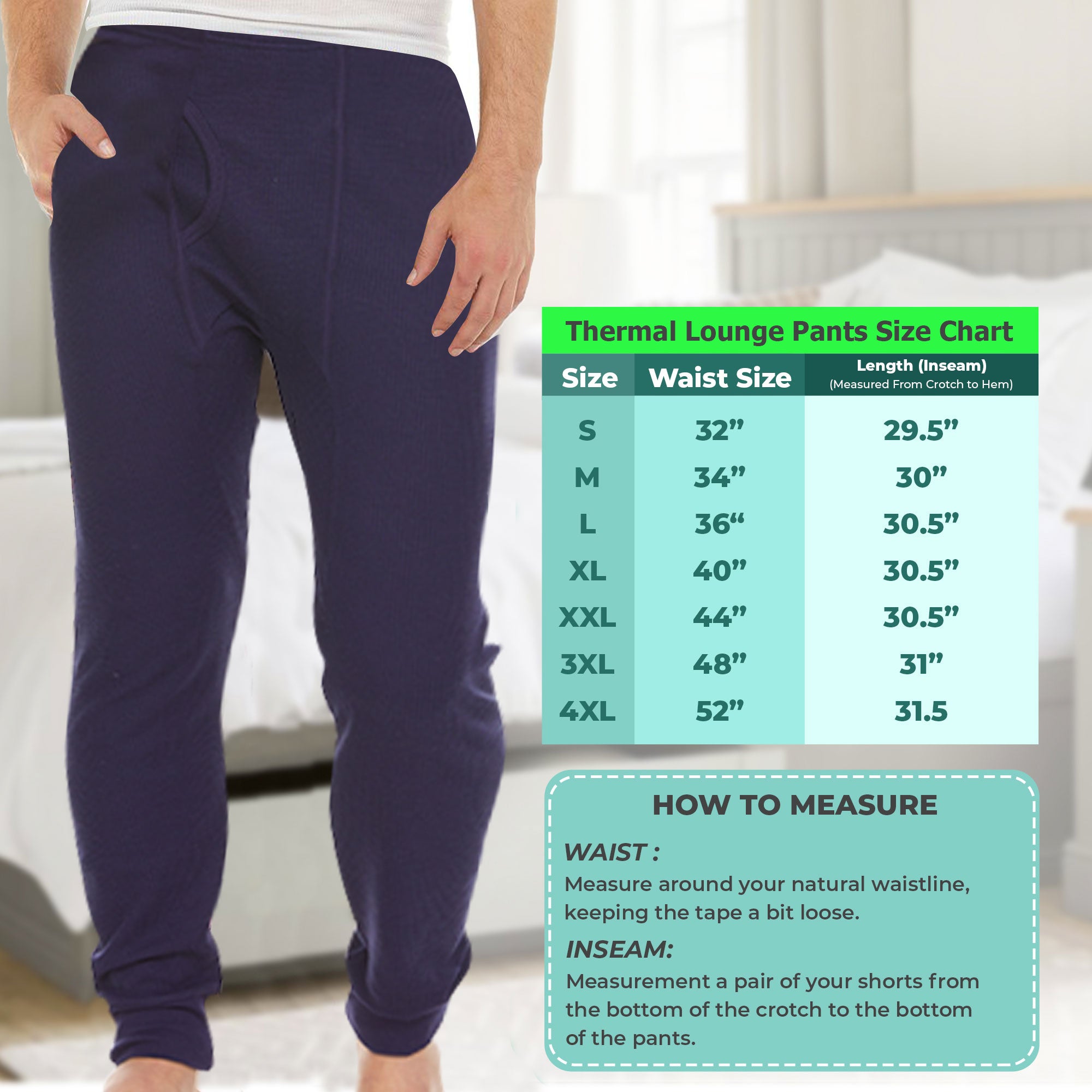 Mens Thermal Long John Pants - Thermal Bottom Base Layer for Tshirts & –  daresay